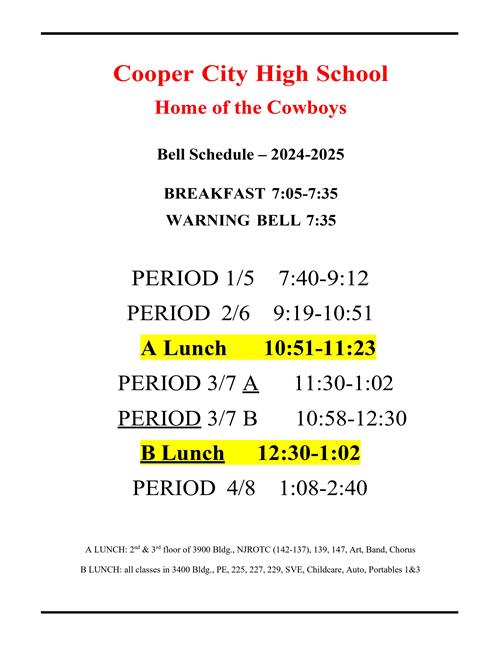Bell Schedule